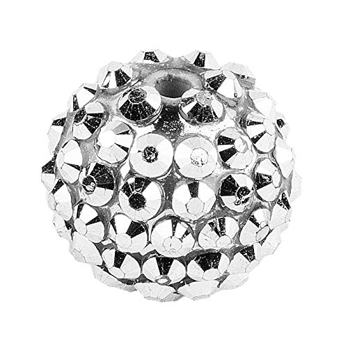 Ideen mit Herz Kristall-Perlen zum Auffädeln | Disco-Kugel Perlen | Schmuck-Perlen | 10 Stück | verschiedene Größen zur Auswahl (silber, 14 mm) von Ideen mit Herz