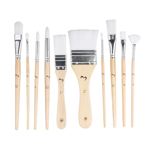 Ideen mit Herz Künstlerpinsel | Pinsel-Set für Acryl, Aquarell, Ölfarben | Nylonhaar | versch. Formen und Größen | 10 Stück Ideen mit Herz Künstlerpinsel | Pinsel-Set für Acryl, Aquarell, Ölfarben | Nylonhaar | versch. Formen und Größen | 10 Stück von Ideen mit Herz