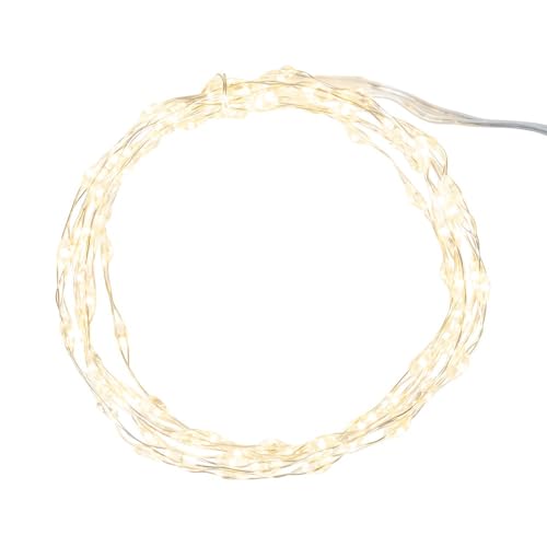Ideen mit Herz | LED-Draht-Lichterkette zum Aufhängen | 135 cm lang | 50 LEDs in Warmweiß | Aufhängung mit Saugnapf oder Öse | batteriebetrieben | inkl. Timer-Funktion | für DIY Fensterdekorationen Ideen mit Herz | LED-Draht-Lichterkette zum Aufhängen | 135 cm lang | 50 LEDs in Warmweiß | Aufhängung mit Saugnapf oder Öse | batteriebetrieben | inkl. Timer-Funktion | für DIY Fensterdekorationen von Ideen mit Herz
