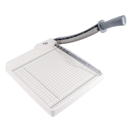 Ideen mit Herz | Maxi-Hebelschneider | Papierschneider | Schneidemaschine für Papier, Karton, Filz, Kork, Moosgummi, Leder | Kapazität 12 Blatt 80 g/m² | Schnittfläche 30 x 30 cm | Raster in inch & cm von Ideen mit Herz