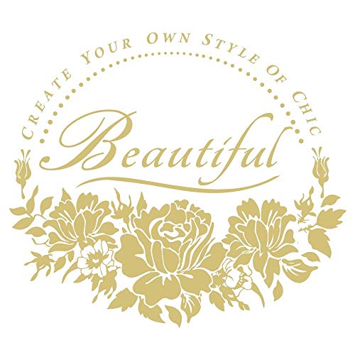 Ideen mit Herz Metallic Bügeltransfer | glänzend | DIN A4 | Textilien wie T-Shirts & Taschen mit Bügelmotiven verzieren | Bilder schnell & einfach aufbügeln | DIY Textildesign (Beautiful | gold) von Ideen mit Herz