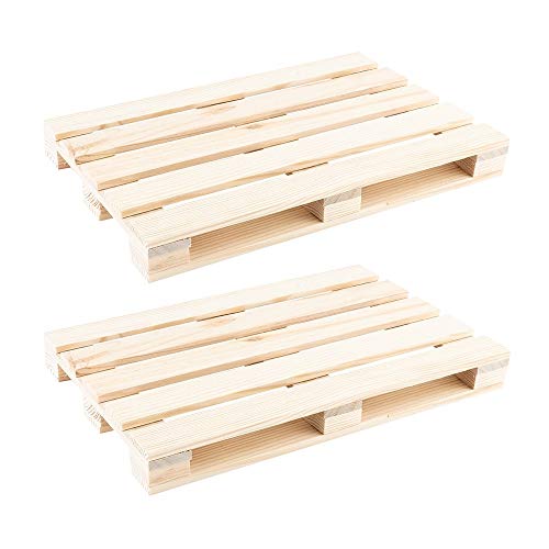 Ideen mit Herz Mini-Paletten | kleine Deko-Paletten aus Holz | ideal zum Basteln, DIY oder als Untersetzer für Getränke (24 x 16 x 2,5 cm | 2 Stück) von Ideen mit Herz