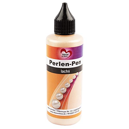 Ideen mit Herz Perlen-Pen XL, 82 ml Inhalt, auf Wasserbasis | Perlen-Optik für Papier, Textilien, UVM. (lachs) von Ideen mit Herz