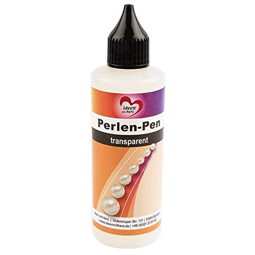 Ideen mit Herz Perlen-Pen XL, 82 ml Inhalt, auf Wasserbasis | Perlen-Optik für Papier, Textilien, uvm. (transparent) von Ideen mit Herz