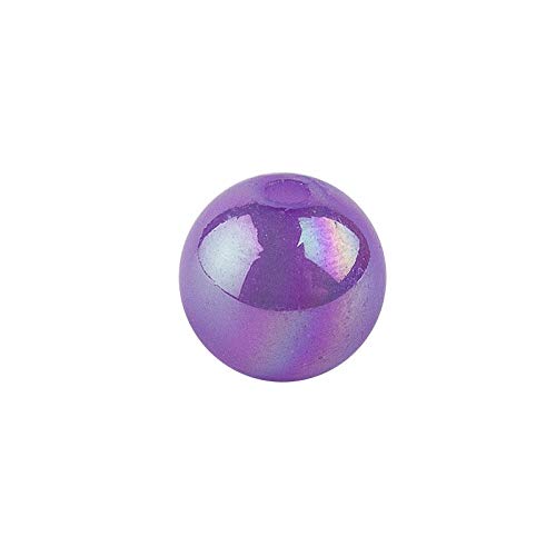 Ideen mit Herz Perlen zum Auffädeln | Perlen mit Loch | Glas-Optik | irisierend | ideal für Armbänder, Ketten, Schmuck, Basteln (violett, 4 mm | 200 Stück) von Ideen mit Herz