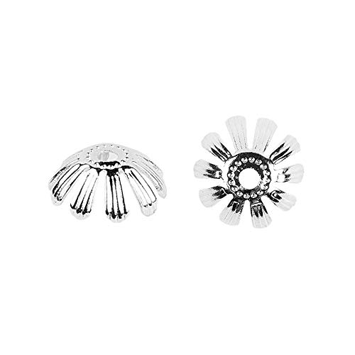 Ideen mit Herz Perlenkappen, silberfarben (Design 5, 6mm, 30 Stück) von Ideen mit Herz