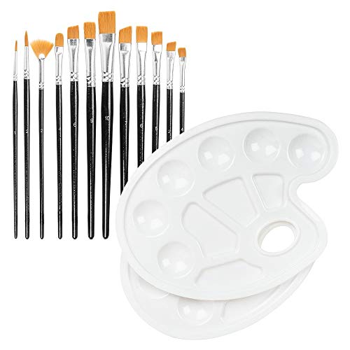 Ideen mit Herz Pinsel-Set | 12 Pinsel & 2 Mischpaletten mit Griffloch | Künstler-Pinsel je 23 x 17 cm | ideal für Acrylfarben & Ölfarben Ideen mit Herz Pinsel-Set | 12 Pinsel & 2 Mischpaletten mit Griffloch | Künstler-Pinsel je 23 x 17 cm | ideal für Acrylfarben & Ölfarben von Ideen mit Herz