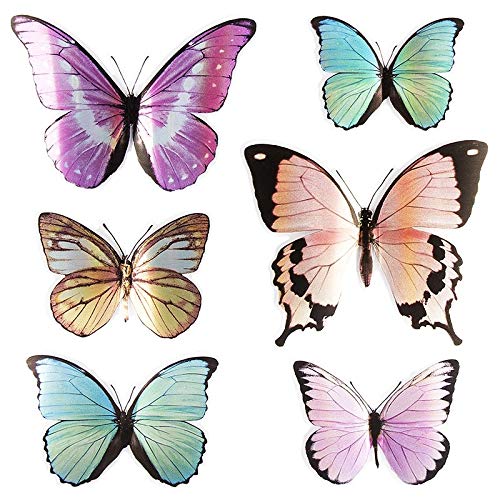 Ideen mit Herz Pop-Up Sticker 3D-Schmetterlinge | 6 Stück auf Bogen | Bogengröße: 19x21cm | Aufkleber, Abziehbilder | ideal für Scrapbooking, Wand-Deko, sonstige Dekorationen (bunt) von Ideen mit Herz