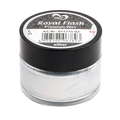Ideen mit Herz Royal Flash Premium-Wax | 25 ml | Metallischer Micro-Glitzereffekt (silber) von Ideen mit Herz