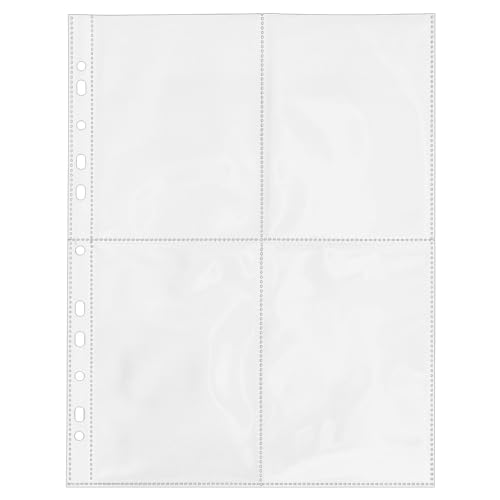Ideen mit Herz Sammelhüllen | Klarsichthüllen | Prospekthüllen | DIN A4 | 4-geteilt | 4 Fächer je 10,5 x 14,8 cm | glasklar | 50 Stück | Fotohüllen | Postkartenhüllen von Ideen mit Herz