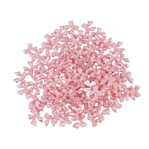 Ideen mit Herz Schmuckstein-Schleifen | Strasssteine | Basteln | Geschenke und Karten verzieren | DIY | 100 Stück | 0,9 cm x 1 cm x 0,2 cm (Perlmutt Pink) von Ideen mit Herz