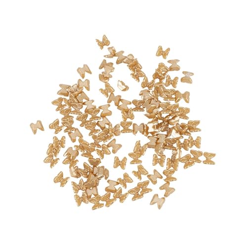 Ideen mit Herz Schmuckstein-Schmetterling | Strasssteine | Basteln | Geschenke und Karten verzieren | DIY | 100 Stück | 0,9 cm x 1 cm x 0,2 cm (Perlmutt Gold) von Ideen mit Herz