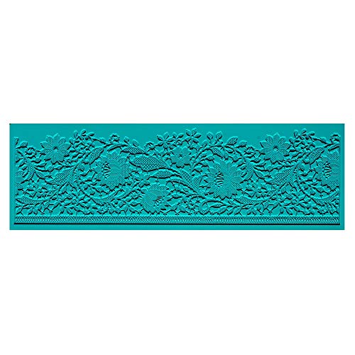 Ideen mit Herz Silikon-Dekormatte | Silikonform Fondant | Höhe: 2mm | Spitzen-Design | ideal zur Herstellung von Bordüren in Spitzenoptik | Werkzeug zum Formen von Fondant (Design 28 | 30cm x 10cm) von Ideen mit Herz