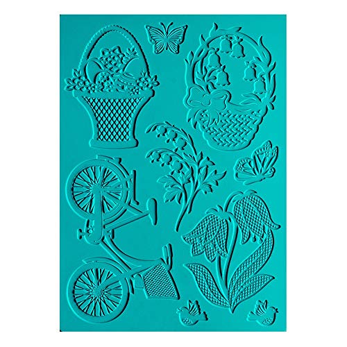 Ideen mit Herz Silikon-Dekormatte | Silikonform Fondant | Höhe: 2mm | Spitzen-Design | ideal zur Herstellung von Bordüren in Spitzenoptik | Werkzeug zum Formen von Fondant (Design 34 | 21cm x 15cm) von Ideen mit Herz