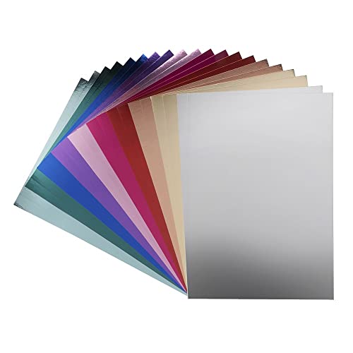 Ideen mit Herz Spiegel-Karton | Metall-Papier | DIN A4 | 300g/m² | 2x 10 verschieden Farben | 20 Bogen von Ideen mit Herz