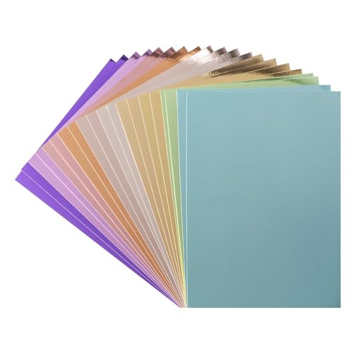 Ideen mit Herz Spiegelkarton | Metallpapier | Bastelpapier metallic | 20 Bogen | Din A4 | 200 g/m² | Weiße Rückseite (Pastell) von Ideen mit Herz