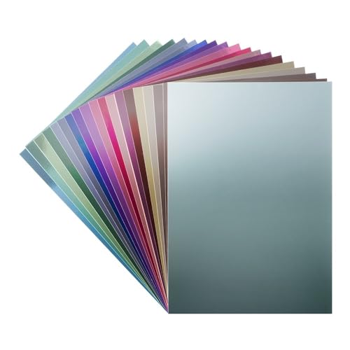 Ideen mit Herz Spiegelkarton | selbstklebend | Metallpapier | Klebe-Folie | Bastelpapier metallic | 20 Bogen | Din A4 | 200 g/m² (Kräftige Farben) von Ideen mit Herz