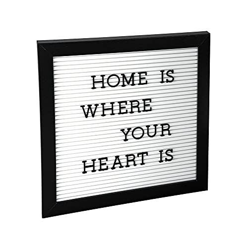 Ideen mit Herz Stecktafel im schwarzen Holz-Rahmen | 25 cm x 25 cm | mit 382 Buchstaben, Zahlen und Zeichen von Ideen mit Herz