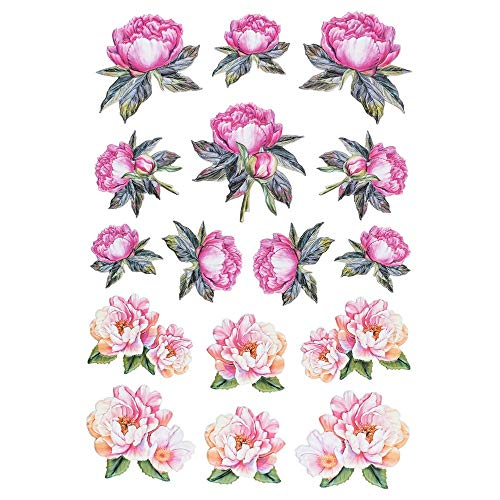 Ideen mit Herz Stickerbogen 3-D Relief-Sticker | Aufkleber | Hochwertig geprägt mit 3-D-Effekt | Din A4 Bogen mit verschiedenen Motiven (Blumen 01) von Ideen mit Herz
