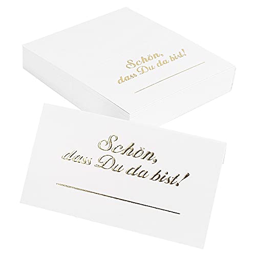 Ideen mit Herz Tischkarten "Schön, dass du da bist!" | 10 cm x 9 cm | Perlmuttkarton 300 g/m² | 50 Stück Ideen mit Herz Tischkarten "Schön, dass du da bist!" | 10 cm x 9 cm | Perlmuttkarton 300 g/m² | 50 Stück von Ideen mit Herz