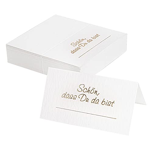 Ideen mit Herz Tischkarten "Schön, dass du da bist" | 10 cm x 9 cm | Strukturkarton 300 g/m² | 50 Stück Ideen mit Herz Tischkarten "Schön, dass du da bist" | 10 cm x 9 cm | Strukturkarton 300 g/m² | 50 Stück von Ideen mit Herz