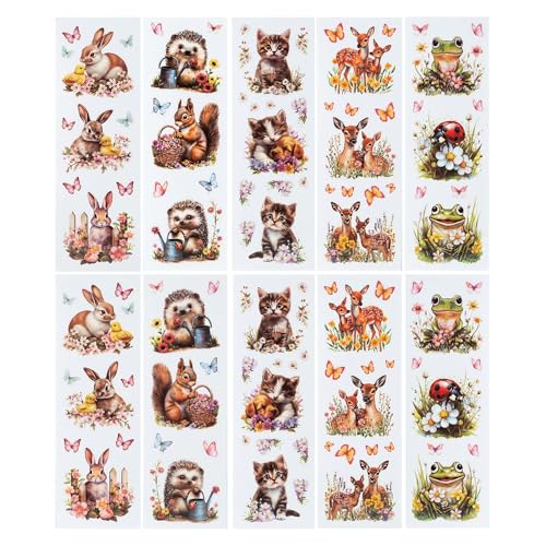 Ideen mit Herz | Transparent-Sticker | Aufkleber | Weihnachten & Winter | verschiedene Designs, 10 cm x 30 cm, 10 Bogen (Tiere im Garten) von Ideen mit Herz