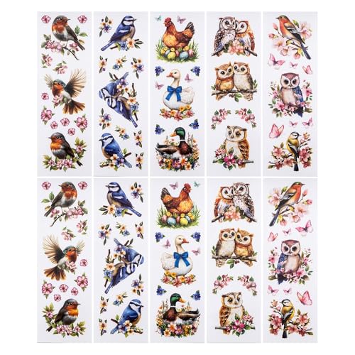 Ideen mit Herz | Transparent-Sticker | Aufkleber | Weihnachten & Winter | verschiedene Designs, 10 cm x 30 cm, 10 Bogen (Vögel) von Ideen mit Herz