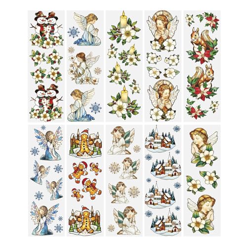 Ideen mit Herz | Transparent-Sticker | Aufkleber | Weihnachten & Winter | verschiedene Designs, 10 cm x 30 cm, 10 Bogen (Weihnachten Glasoptik) von Ideen mit Herz