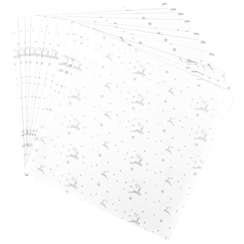 Ideen mit Herz Transparentpapier | 100 Blatt | Premium-Qualität | 110 g/qm | bedruckt | ideales Faltpapier zum Sterne basteln | transparentes Bastelpapier (Hirsche | weiß & silber, 20 x 20 cm) von Ideen mit Herz