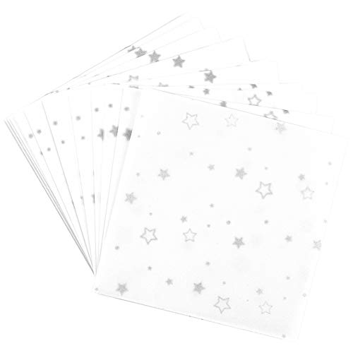Ideen mit Herz Transparentpapier | 100 Blatt | Premium-Qualität | 110 g/qm | bedruckt | ideales Faltpapier zum Sterne basteln | transparentes Bastelpapier (Sterne | weiß & silber, 10 x 10 cm) von Ideen mit Herz
