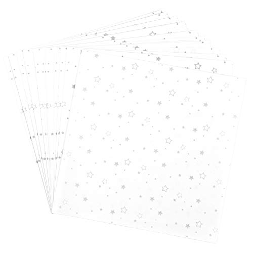 Ideen mit Herz Transparentpapier | 100 Blatt | Premium-Qualität | 110 g/qm | bedruckt | ideales Faltpapier zum Sterne basteln | transparentes Bastelpapier (Sterne | weiß & silber, 20 x 20 cm) von Ideen mit Herz