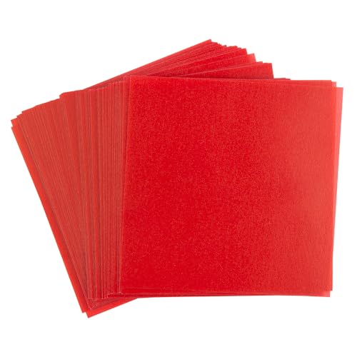 Ideen mit Herz Transparentpapier | 100 Blatt | quadratisch | Premium-Qualität | 110 g/qm | ideales Faltpapier zum Sterne basteln | transparentes Bastelpapier (rot, 20 x 20 cm) von Ideen mit Herz