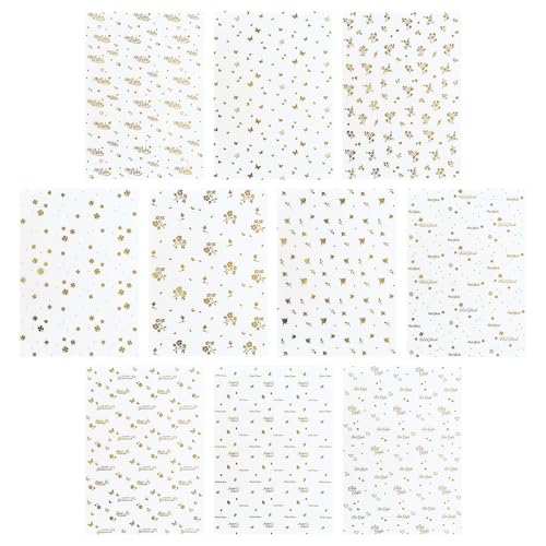 Ideen mit Herz Transparentpapier mit Goldfolienverledelung | DIN A4 | für Laternen, Grußkarten, 3D-Motive | 130 g/m² | 10 Designs | weiß | 20 Bogen (Sortierung 3) von Ideen mit Herz