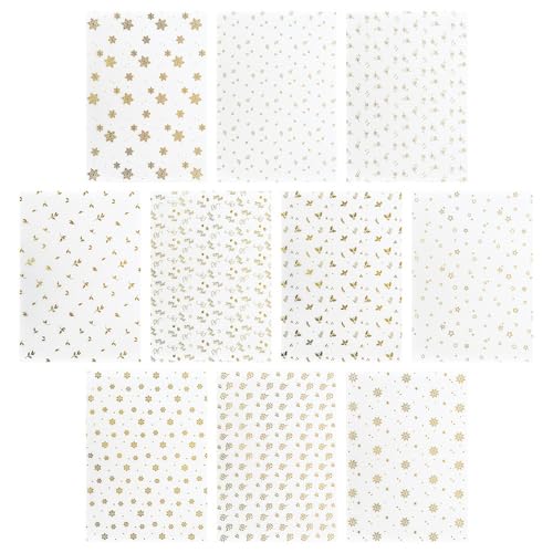 Ideen mit Herz Transparentpapier mit Goldfolienverledelung | DIN A4 | für Laternen, Grußkarten, 3D-Motive | 130 g/m² | 10 Designs | weiß | 20 Bogen (Sortierung 4) von Ideen mit Herz