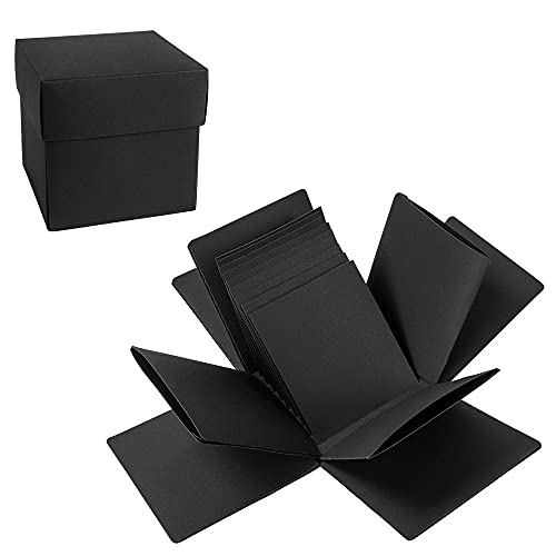 Ideen mit Herz Überraschungsbox mit Album | 12,5 cm x 12,5 cm x 12,5 cm | 300 g/m² | schwarz von Ideen mit Herz