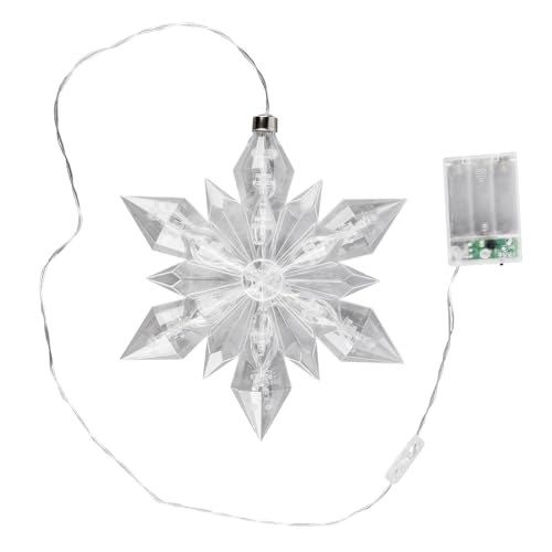 Ideen mit Herz LED-Eiskristall | Stern | 23 x 20 cm | 25 LED-Lämpchen | warmweiß | indoor | transparent, klar | mit Timer-Funktion (6 Stunden AN | 18 Stunden AUS) | Fenster-Deko zu Weihnachten von Ideen mit Herz