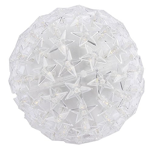 Ideen mit Herz LED-Leuchtkugel Stern, Ø 14cm, warmweiß, mit 100 LED-Lämpchen, inkl. Timerfunktion, batteriebetrieben | Leuchtball, Fensterdekoration, Raumdekoration für Advent, Weihnachten, Winter von Ideen mit Herz