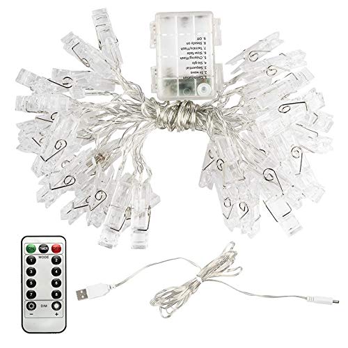 Ideen mit Herz LED-Lichterkette, Foto Clips, 40 transparente Foto-Clips mit 40 LED-Lämpchen in Warmweiß Ideen mit Herz LED-Lichterkette, Foto Clips, 40 transparente Foto-Clips mit 40 LED-Lämpchen in Warmweiß von Ideen mit Herz