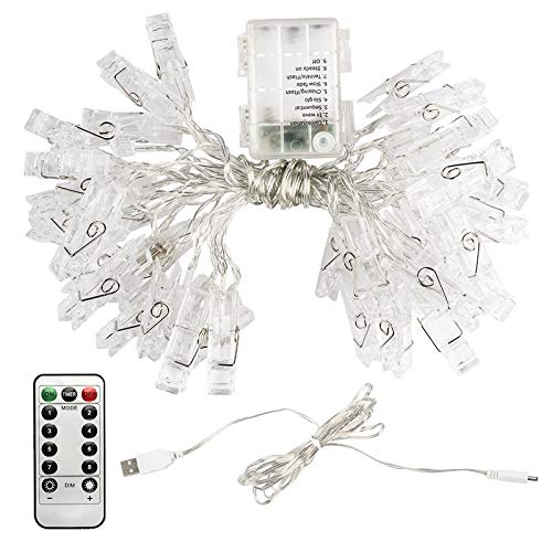 Ideen mit Herz LED-Lichterkette, Foto Clips, 40 transparente Foto-Clips mit 40 LED-Lämpchen in Warmweiß von Ideen mit Herz