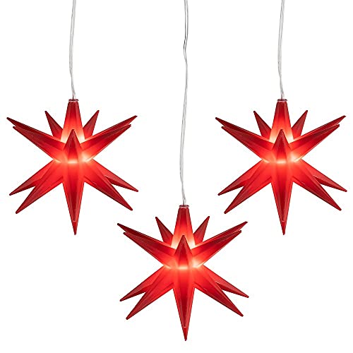 Ideen mit Herz LED-Stern, 3 Stück in Rot, batteriebetrieben, Ø10cm | Timer-Funktion: 6 Stunden AN | 18 Stunden AUS | Kabellänge: 1,5m | mit 16 Strahlen & 1 LED-Licht in Warmweiß | Deko zu Weihnachten Ideen mit Herz LED-Stern, 3 Stück in Rot, batteriebetrieben, Ø10cm | Timer-Funktion: 6 Stunden AN | 18 Stunden AUS | Kabellänge: 1,5m | mit 16 Strahlen & 1 LED-Licht in Warmweiß | Deko zu Weihnachten von Ideen mit Herz