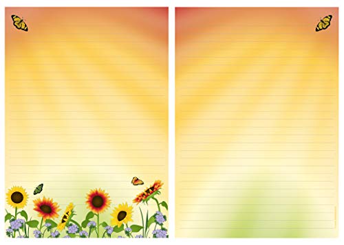 1 Schreibblock Sonnenblumenfeld 27 Blatt Format DIN A4 beidseitig bedruckt 7460-SP von Ideenstadl
