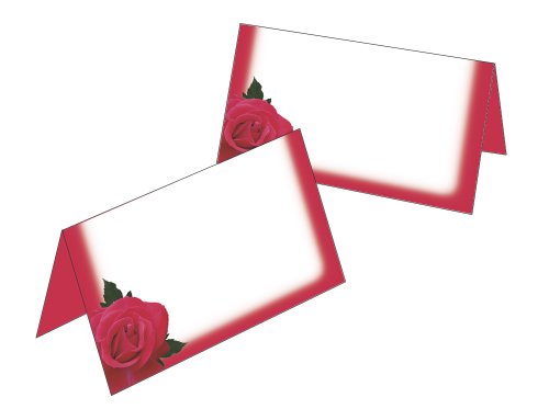 10 Tischkarten/Geschenkanhänger rote Rose 2508-10 von Ideenstadl