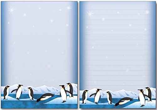 DIN A5-2 Schreibblöcke nette Pinguine 50 Blatt Format DIN A5 mit Deckblatt 7540 von Ideenstadl