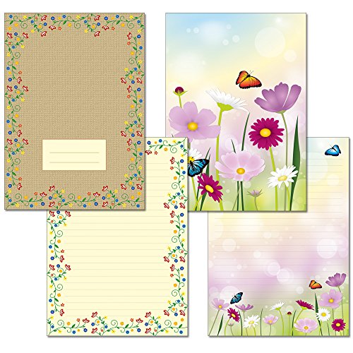 2 Stück - Schreibblöcke 1x Blumenwiese + 1x Blütenzauber Vintage je 25 Blatt Format DIN A4 mit Deckblatt 7220+7360 2 Stück - Schreibblöcke 1x Blumenwiese + 1x Blütenzauber Vintage je 25 Blatt Format DIN A4 mit Deckblatt 7220+7360 von Ideenstadl