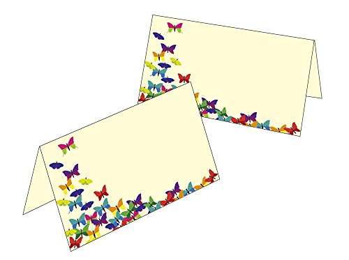 Tischkarten/Geschenkanhänger bunte Schmetterlinge 2515 (10 Tischkarten) von Ideenstadl