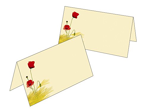 50 Tischkarten/Geschenkanhänger Mohnblumen Mohn 2514-50 von Ideenstadl