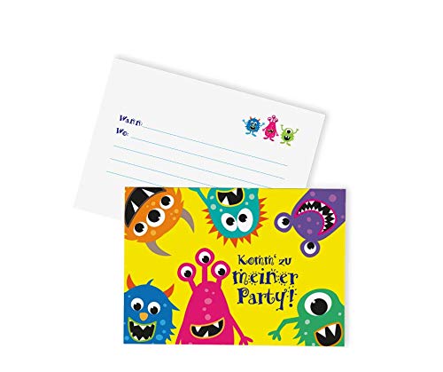12x "Monster" Einladungskarten zum Kindergeburtstag / Monster Party Einladungskarten Monster Kindergeburtstag Einladung Kindergeburtstag Monster Einladung Kindergeburtstag Junge Einladungen Monster von Ideenverlag HAMBURG