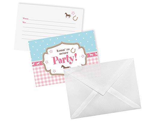 12x "Pferde" Einladungskarten + Umschläge - Set / Pferde Party Einladungskarten Pferde Kindergeburtstag Partytüten Kindergeburtstag Pferde Partytüten Kindergeburtstag Einladungen Pferde Karten von Ideenverlag HAMBURG