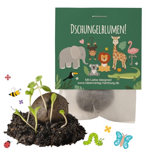 10x "Dschungel / Zoo" Samenbomben Kindergeburtstag / Dschungel Mitgebsel Dschungelgeburtstag Geschenke Kindergeburtstag Mitgebsel Kindergeburtstag Dschungel Samenbomben Mitgebsel Kleinigkeit Kinder von Ideenverlag HAMBURG