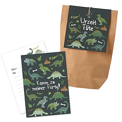 12x "Dinosaurier" Einladungskarten + Partytüten - Set / Dino Party Einladungskarten Dino Kindergeburtstag Partytüten Kindergeburtstag Dino Partytüten Kindergeburtstag Einladungen Dino Geschenktüten 12x "Dinosaurier" Einladungskarten + Partytüten - Set / Dino Party Einladungskarten Dino Kindergeburtstag Partytüten Kindergeburtstag Dino Partytüten Kindergeburtstag Einladungen Dino Geschenktüten von Ideenverlag HAMBURG